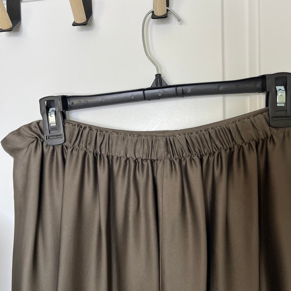 Dusan Women's Matching Set M/L Taupe Brown Silk Tank Wide Leg Pants Minimalist - Picture 7 of 16